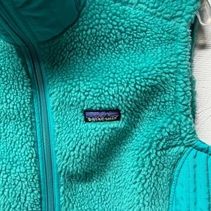 Patagonia Retro-X vest turquoise green fleece women’s sz large—rare color! EUC